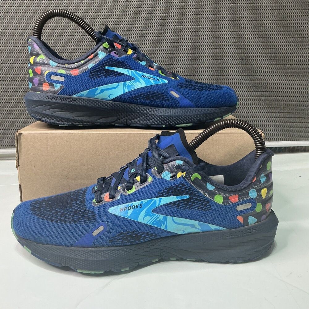 Brooks Launch 9 Women's Running Shoes Blue Pattern Size 7.5 Medium B Lightweight